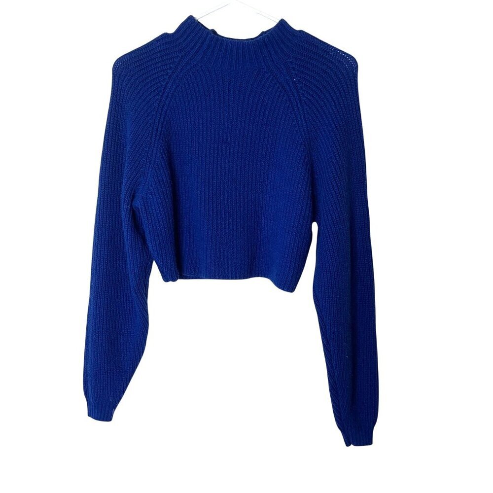Hollister Womens Blue Knitted Cropped Sweater Size S - Picture 2 of 8